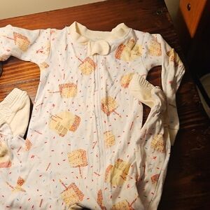 Burt's Bees White and Tan Kids Pajama Set